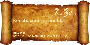 Kornhauser Zsanett névjegykártya